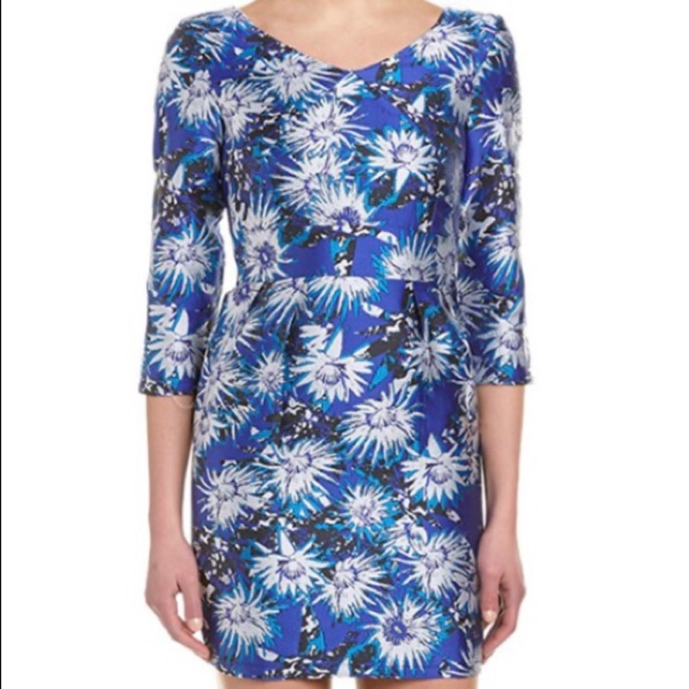 NWT SSXR sheath dress - metallic blue print